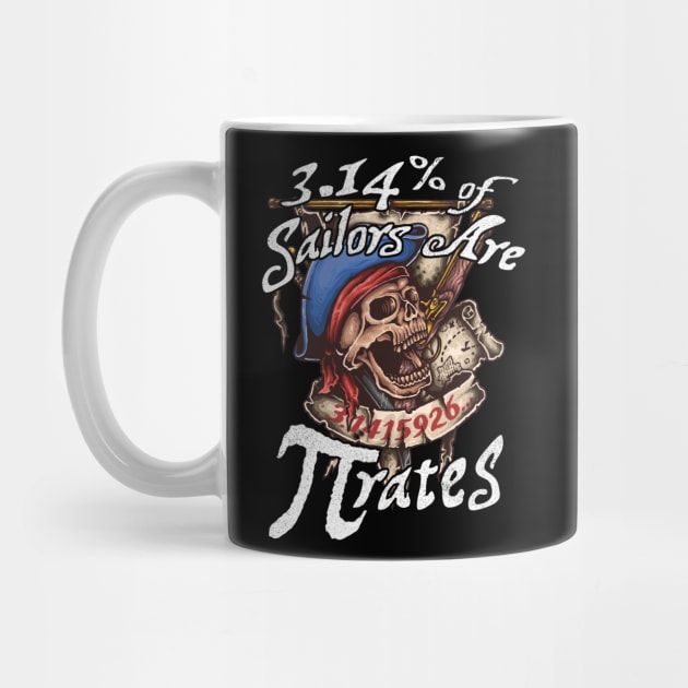 Pirate Skull 3.14% of Sailors Are Pirates Pi Day Math Teacher Dad Jokes by andzoo